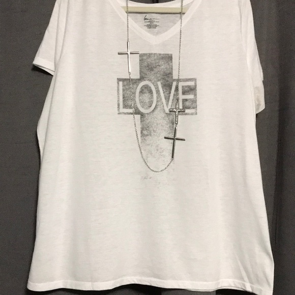 Lane Bryant Tops - Cross “love” tee, Lane Bryant, size 22/24